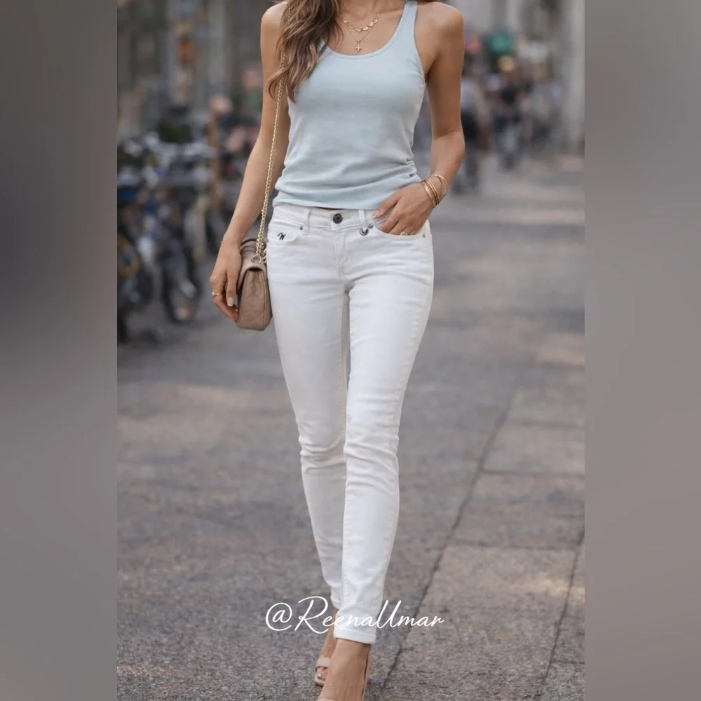 True Religion Mid-Rise White Skinny Jeans - Picture 2 of 16